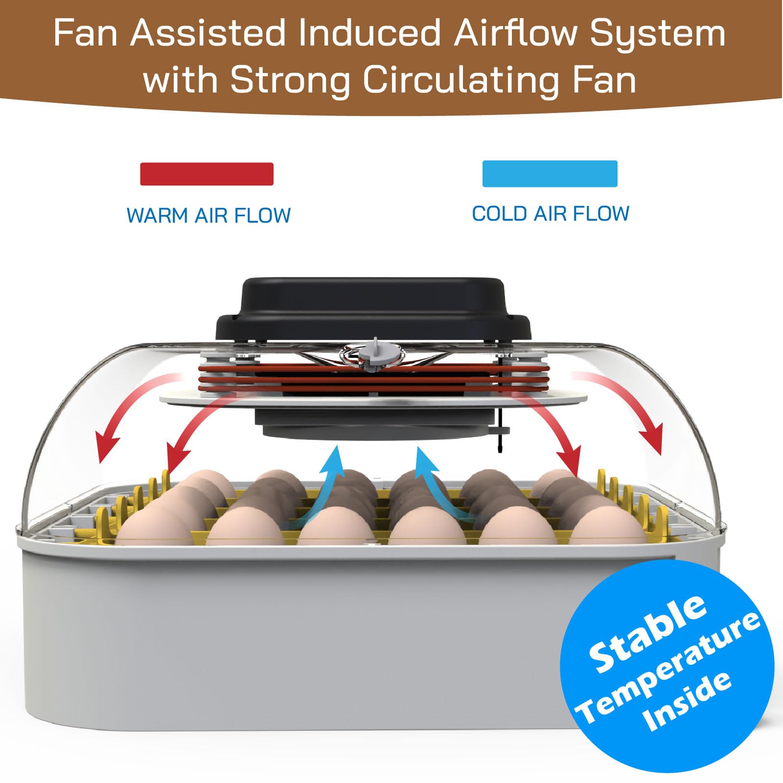 MATICOOPX incubator with external water refill for quick top-ups.