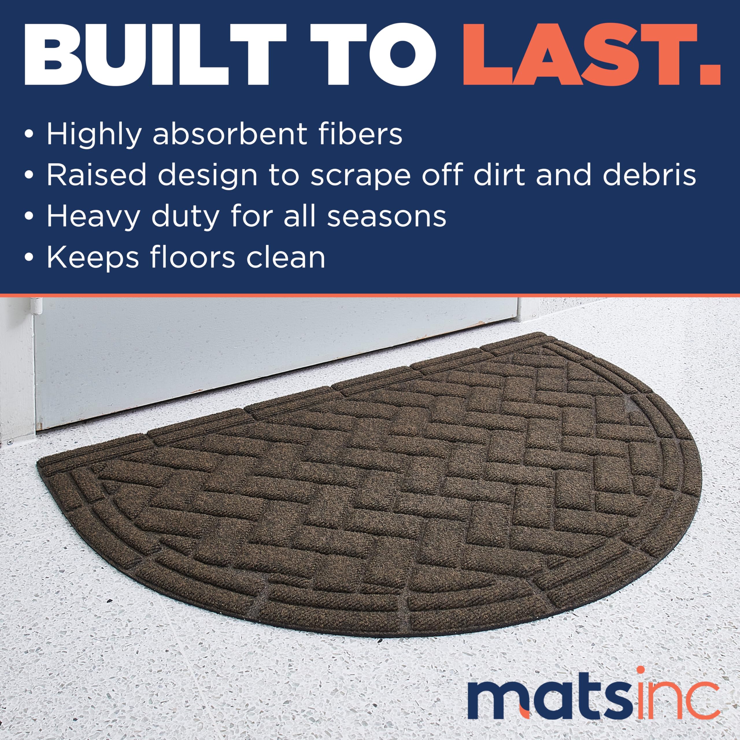 MATSINC Artisan Entry mat close-up shows absorbent fibers keeping floors dry after rain.