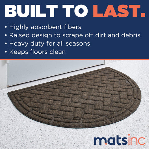 MATSINC Artisan Entry mat close-up shows absorbent fibers keeping floors dry after rain.