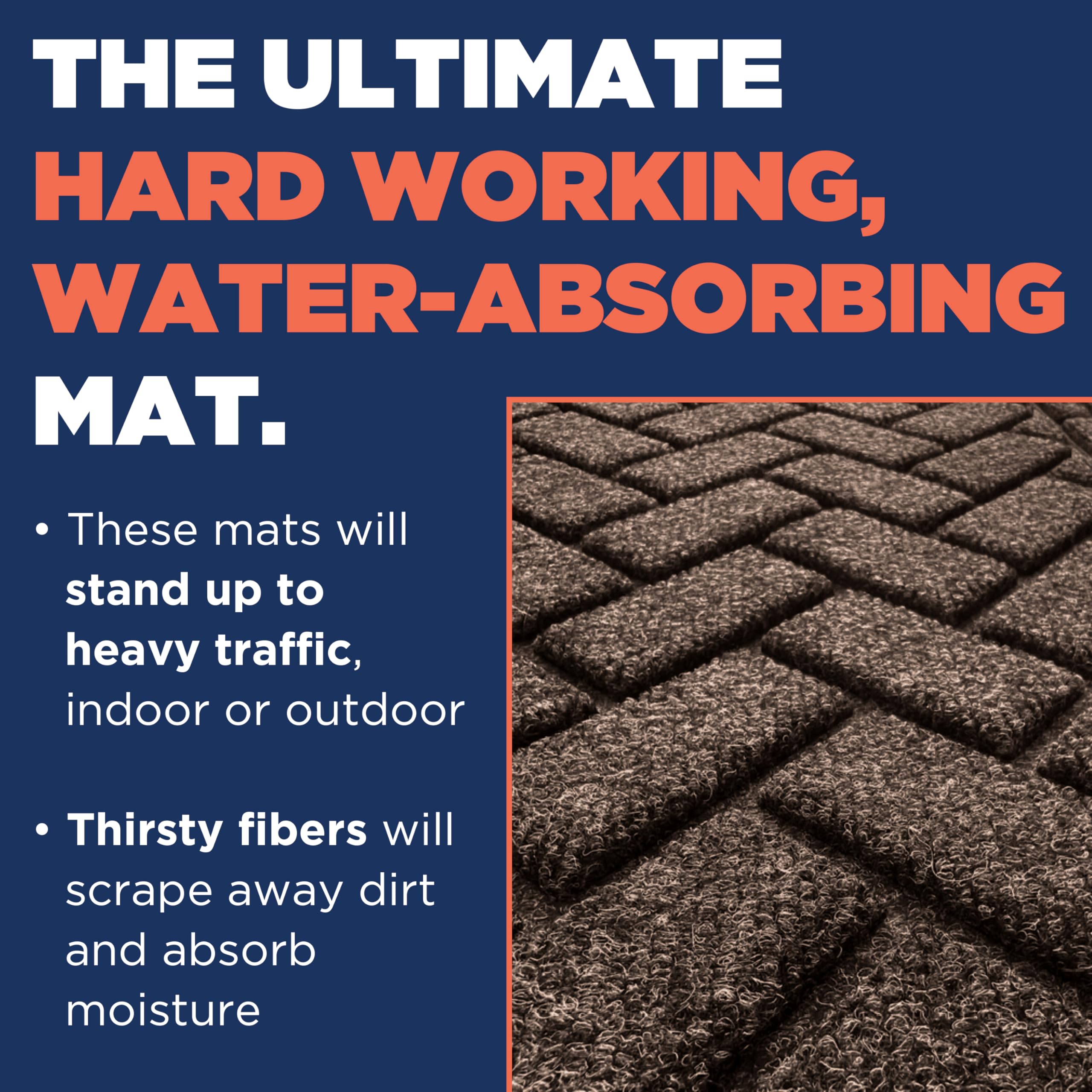 MATSINC Artisan Entry mat features rubber back for slip resistance and stable placement.