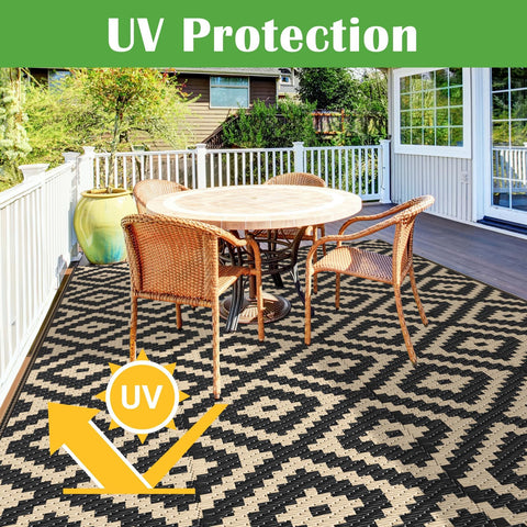 Mattitude 5x8 rug folded compact for easy portability on trips.