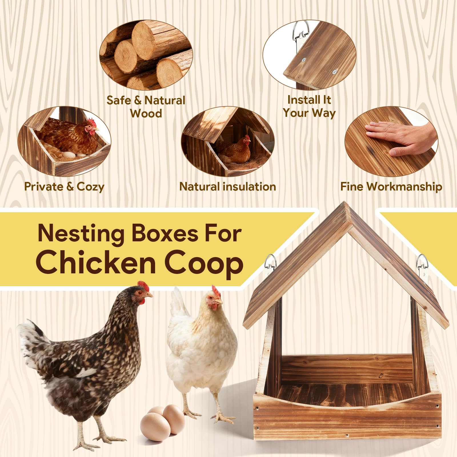 Matutinus private laying space nesting box offers hens a calm, secluded laying area