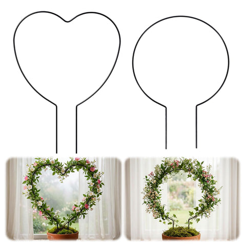 Matwsec heart trellis for plants provides decorative support for climbing vines indoors.