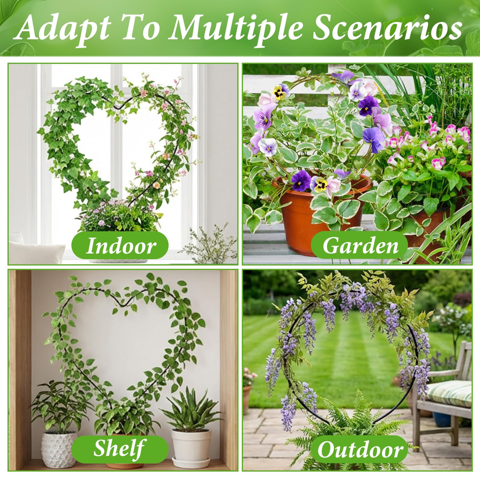 Matwsec round plant trellis for indoor use supports vertical growth.