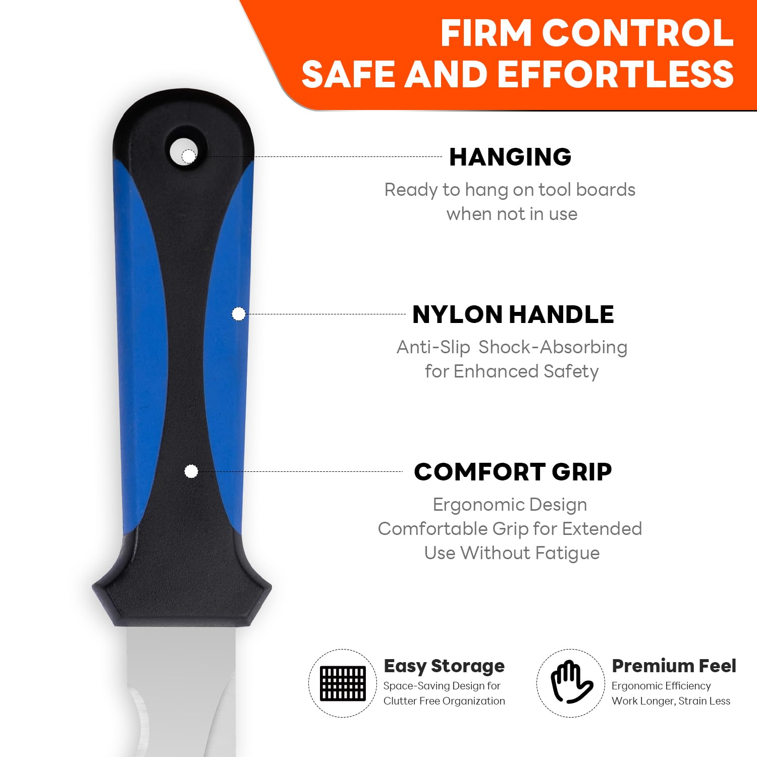 Maudibozz insulated knife blade closeup showing alloy steel sharpness.