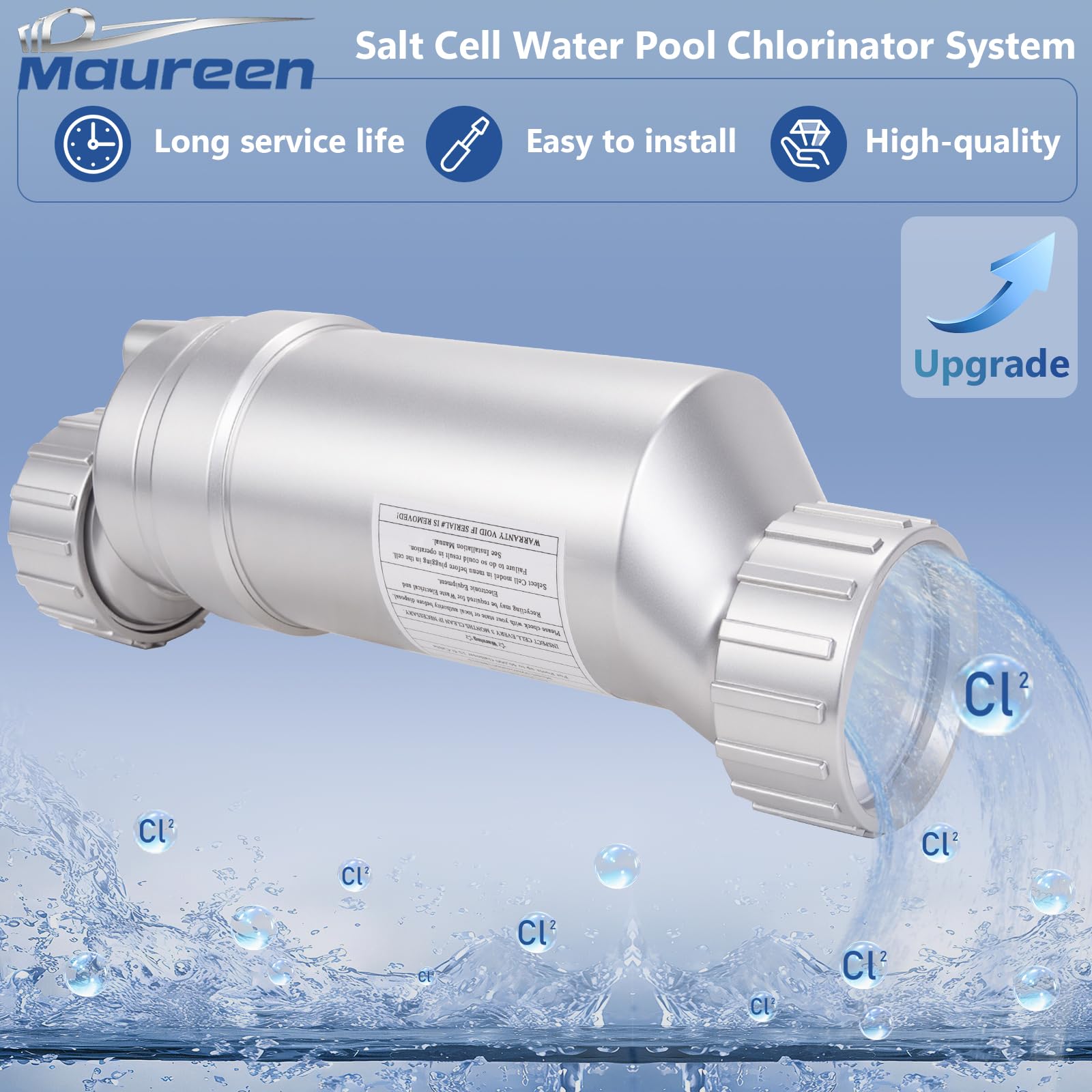 Maureen T-15 salt cell side connection showing easy integration with Hayward systems