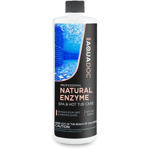 MAV AquaDoc 32oz spa enzyme label close-up