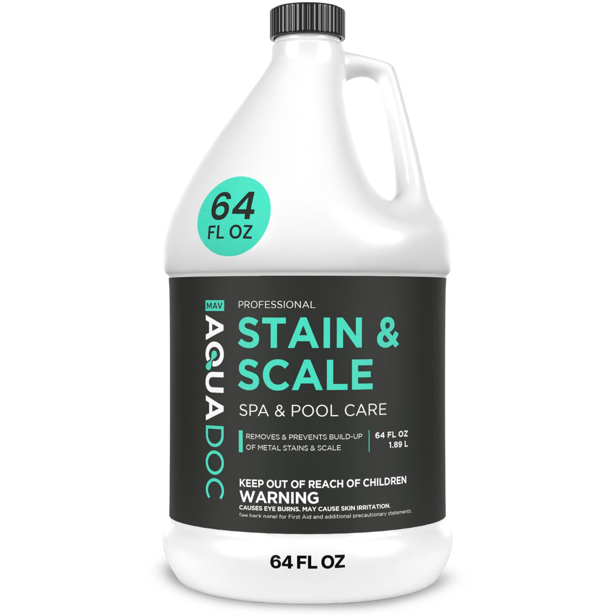 MAV AquaDoc 64oz bottle front view for pool stain remover.