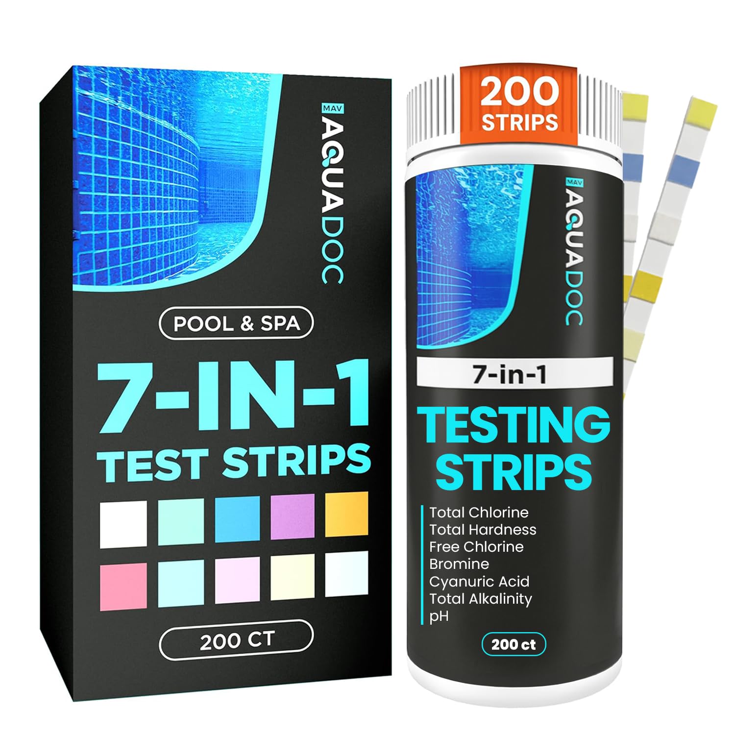MAV AquaDoc 7-in-1 strips box for spa testing