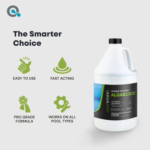 MAV AquaDoc above-ground pool algae-control in scene highlights a versatile formula.