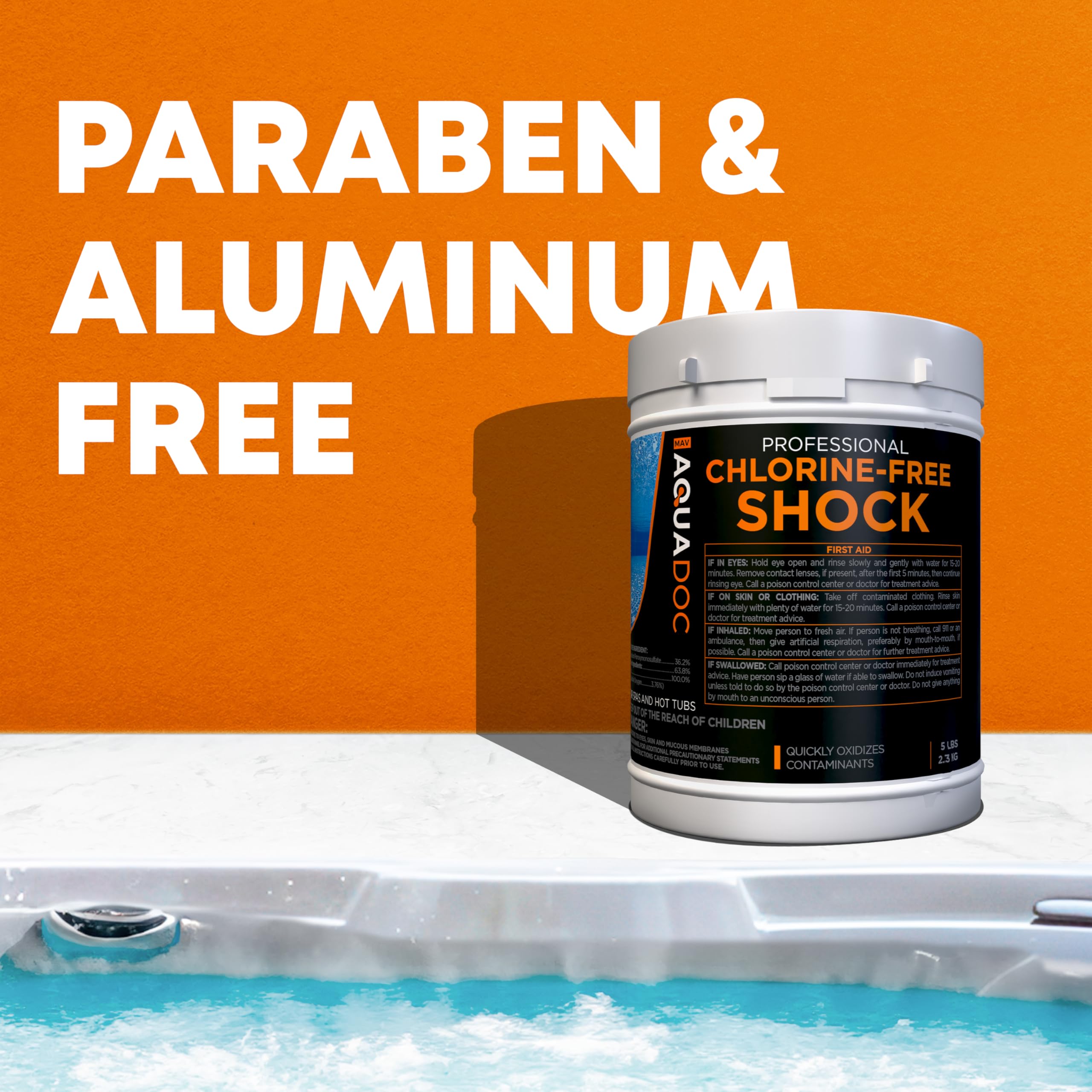 Aquadoc shock helps bromine and chlorine sanitizers work together.