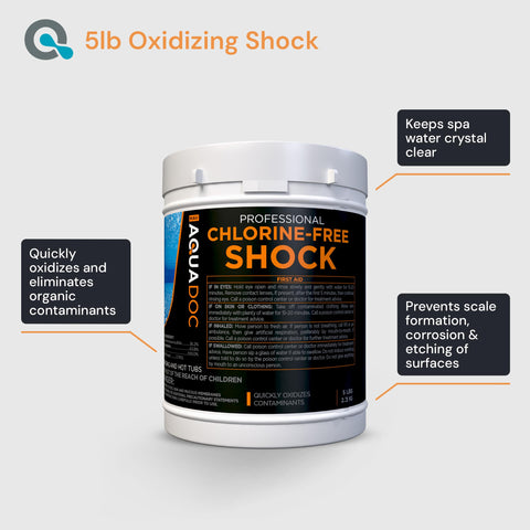 Scoop included for precise dosing with MAV AquaDoc non-chlorine spa shock.