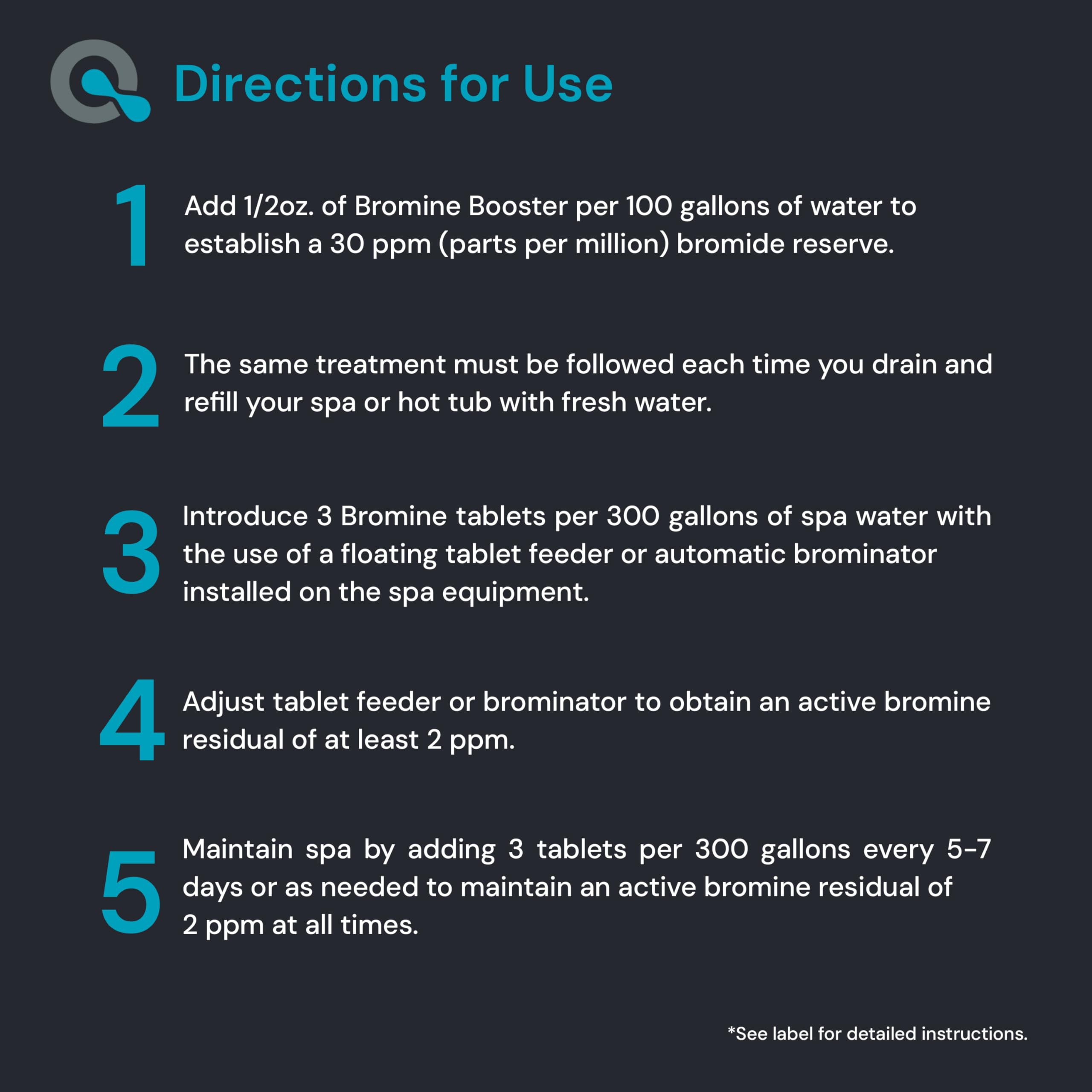 AquaDoc Bromine Booster beside spa bromine tablets for initial setup.