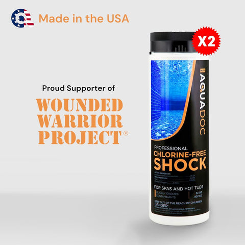 Bromine and chlorine systems supported by AquaDoc spa shock