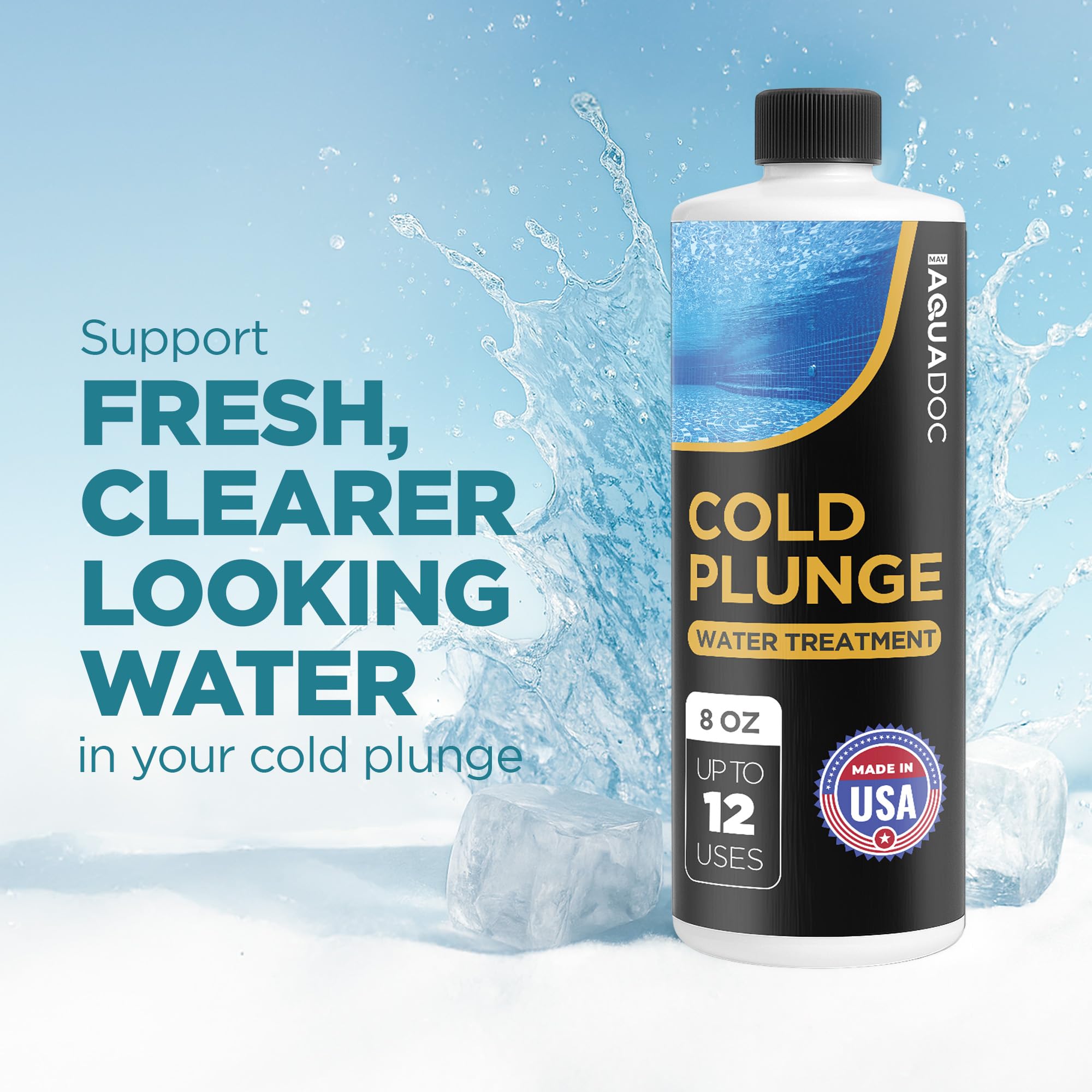 AquaDoc cold plunge pour shows quick mixing for fresher water.