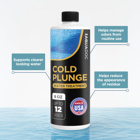AquaDoc cold plunge tub setup demonstrates compatibility with multiple configurations.
