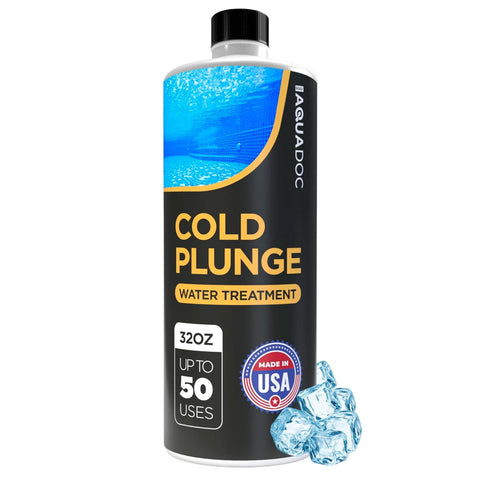 AquaDoc Cold Plunge Water Treatment bottle pour for easy weekly maintenance.
