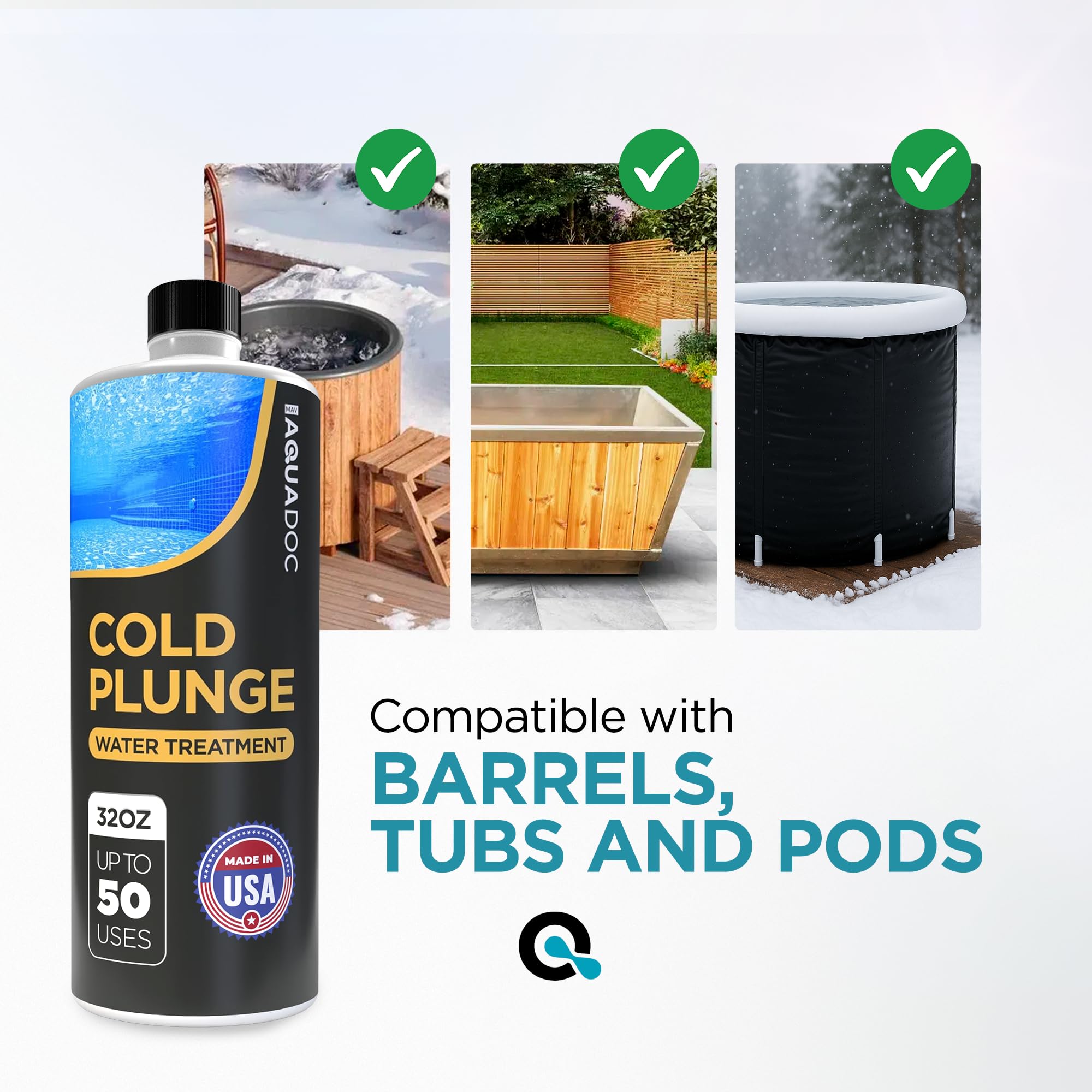 AquaDoc Cold Plunge Water Treatment proudly made in the USA.