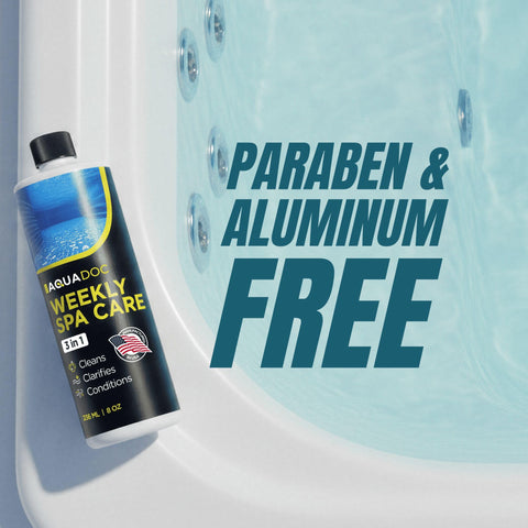 MAV AquaDoc product beside spa system icons highlights compatibility.