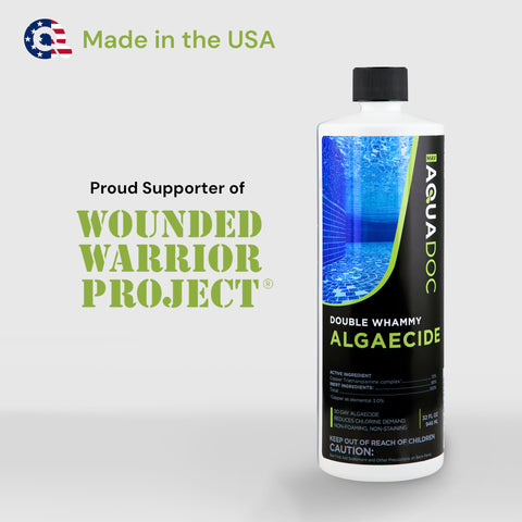 MAV AquaDoc copper algaecide pool chemistry balance aids sanitizer efficiency.