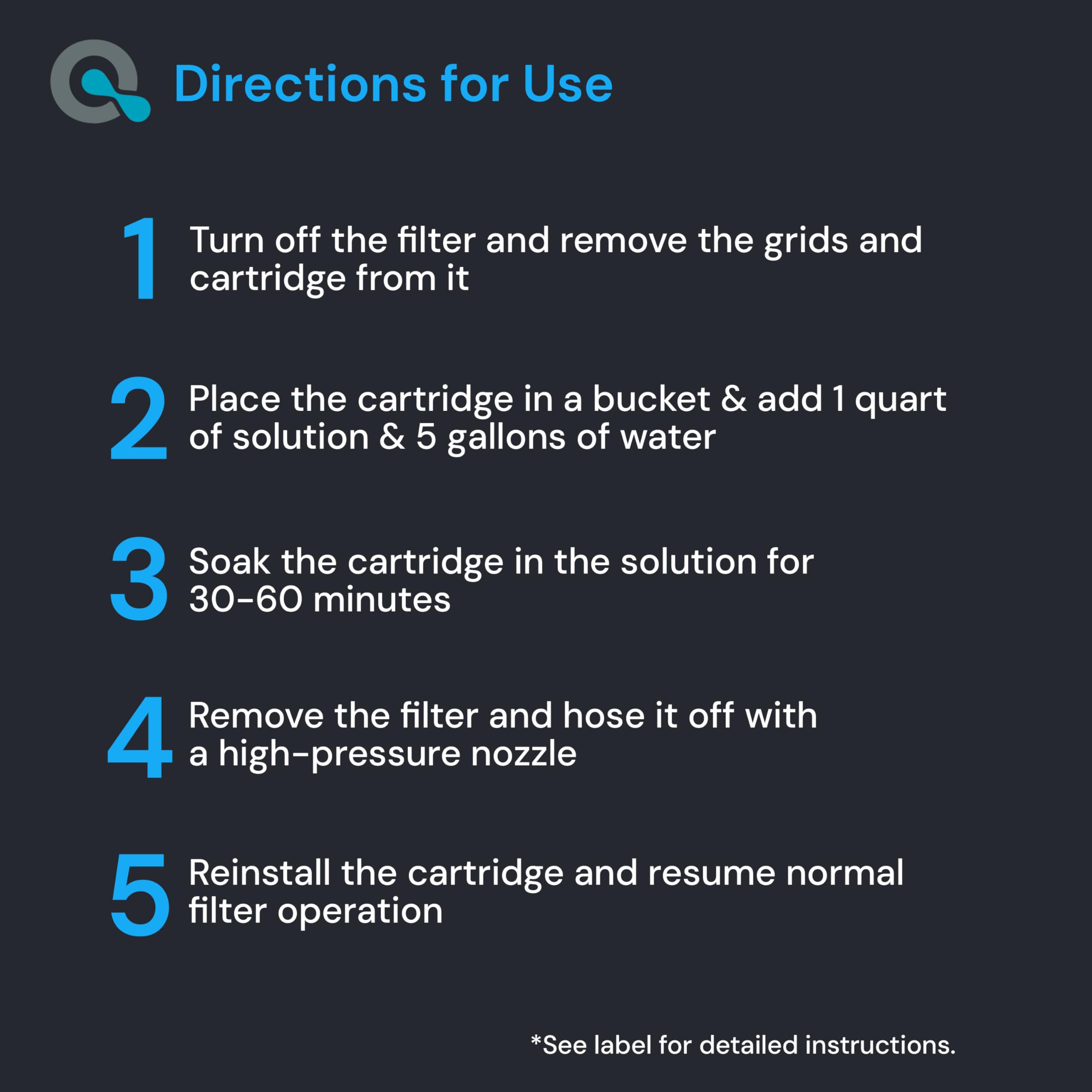 MAV AquaDoc DE filter cleaner graphic highlighting DE filter renewal