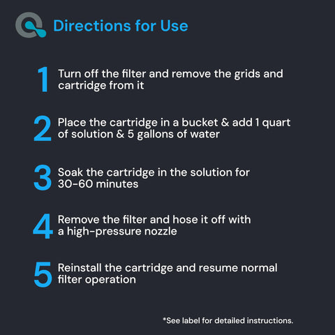 MAV AquaDoc DE filter cleaner graphic highlighting DE filter renewal