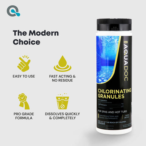 Foam control with MAV AquaDoc spa chlorine for clearer water