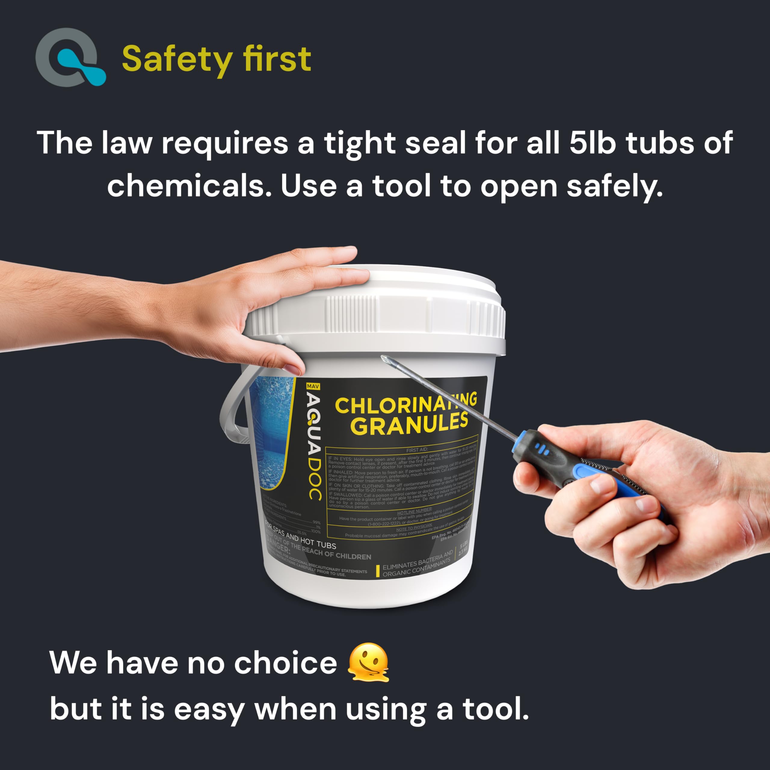 Foam control benefit with AquaDoc spa chlorine in use