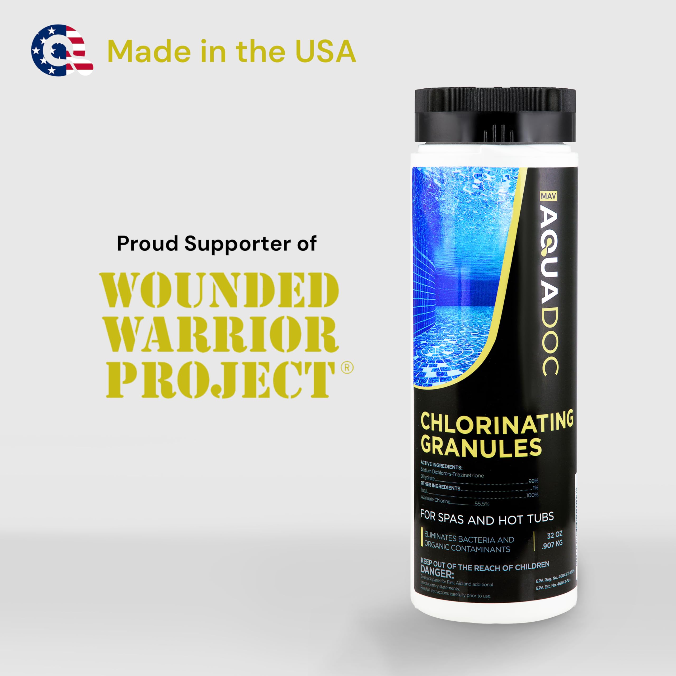 Ultimate MAV AquaDoc spa chlorinating granules for balanced hot tub chemistry