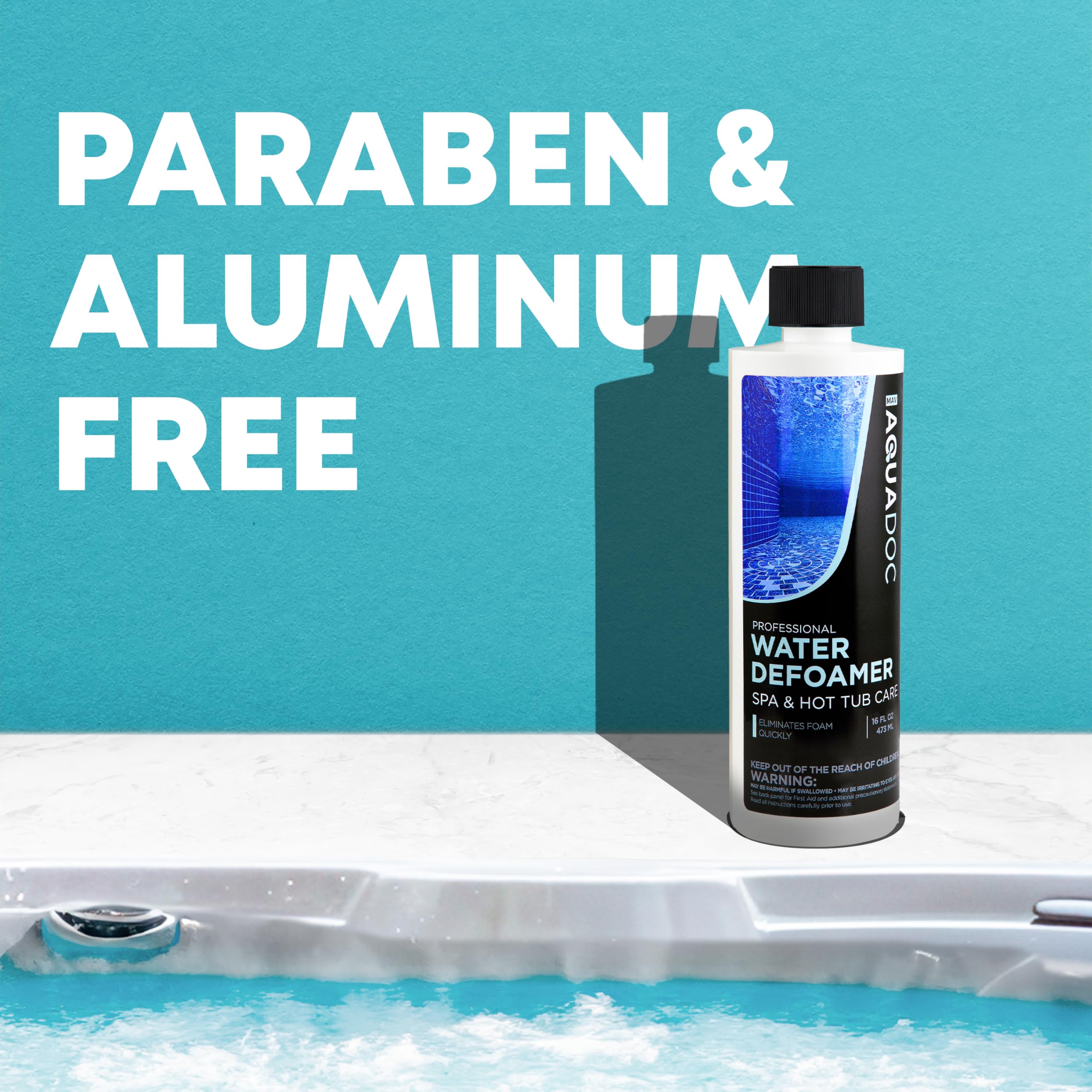 MAV AquaDoc foam remover applied by hand in a spa setting