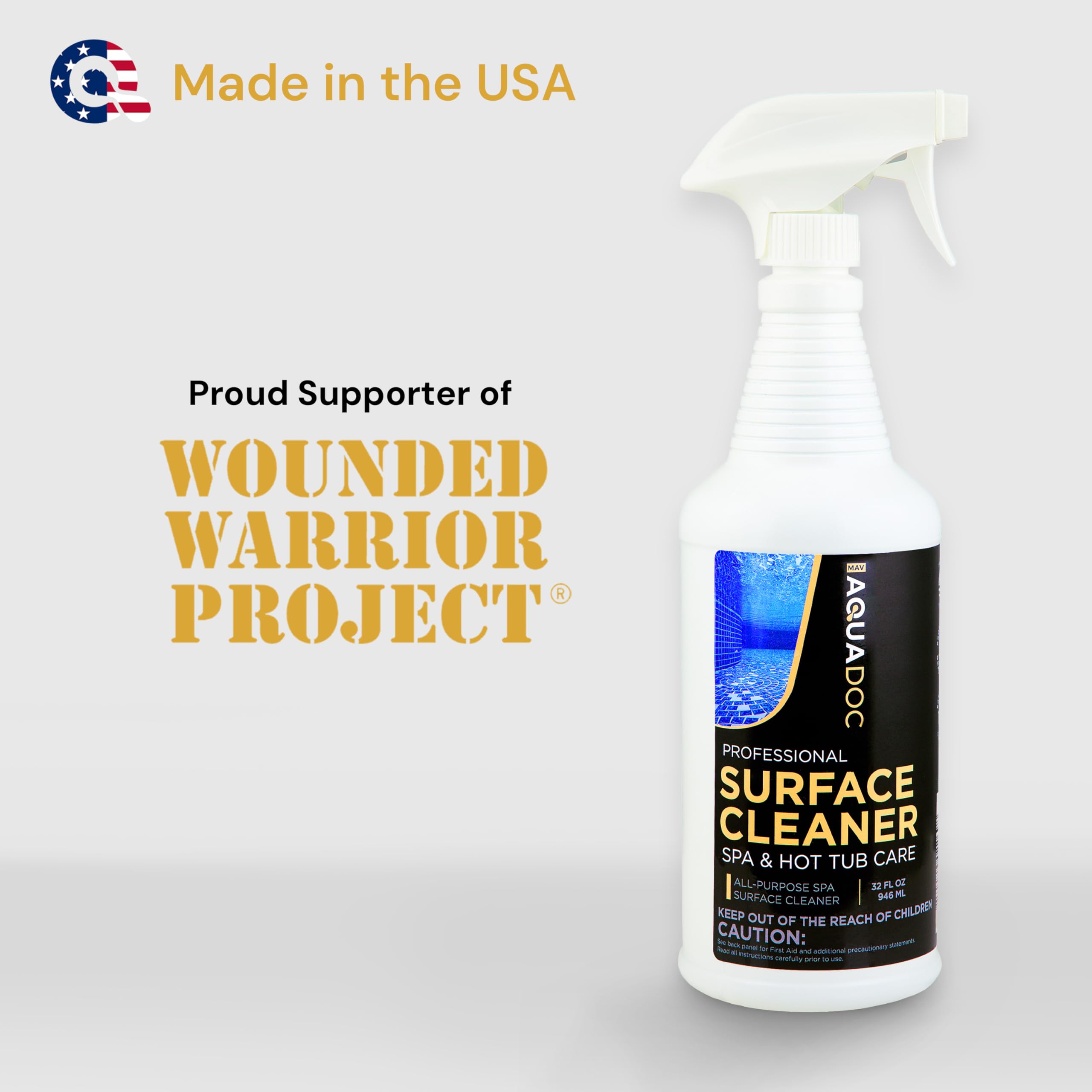 MAV AquaDoc hot tub cover cleaner on vinyl reduces dirt buildup