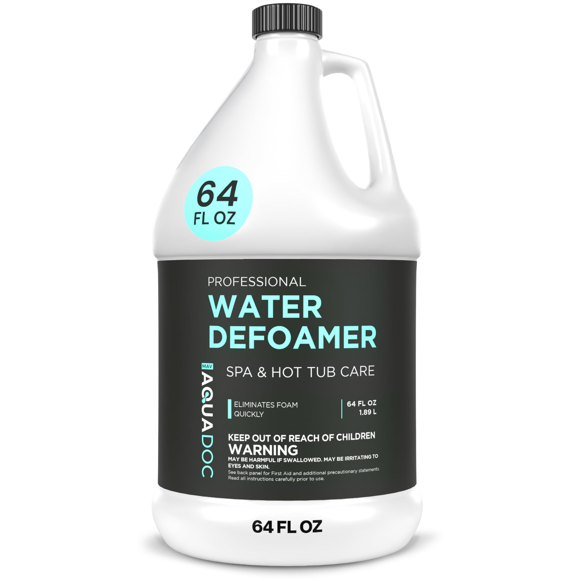 MAV AquaDoc hot tub defoamer bottle reducing foam quickly