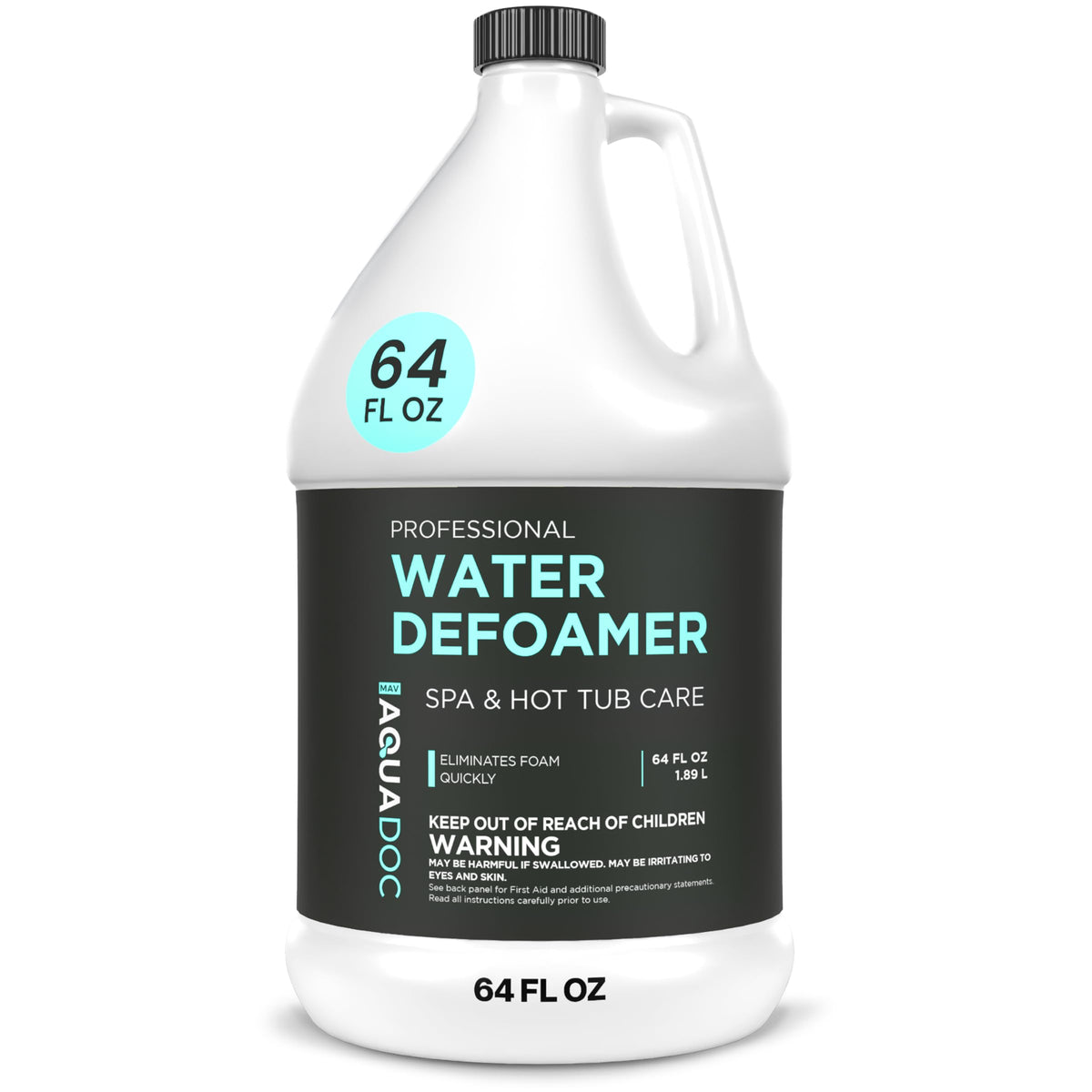 MAV AquaDoc hot tub defoamer bottle reducing foam quickly