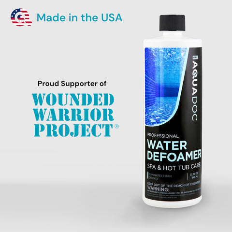 MAV AquaDoc defoamer in spa water aids foam control.