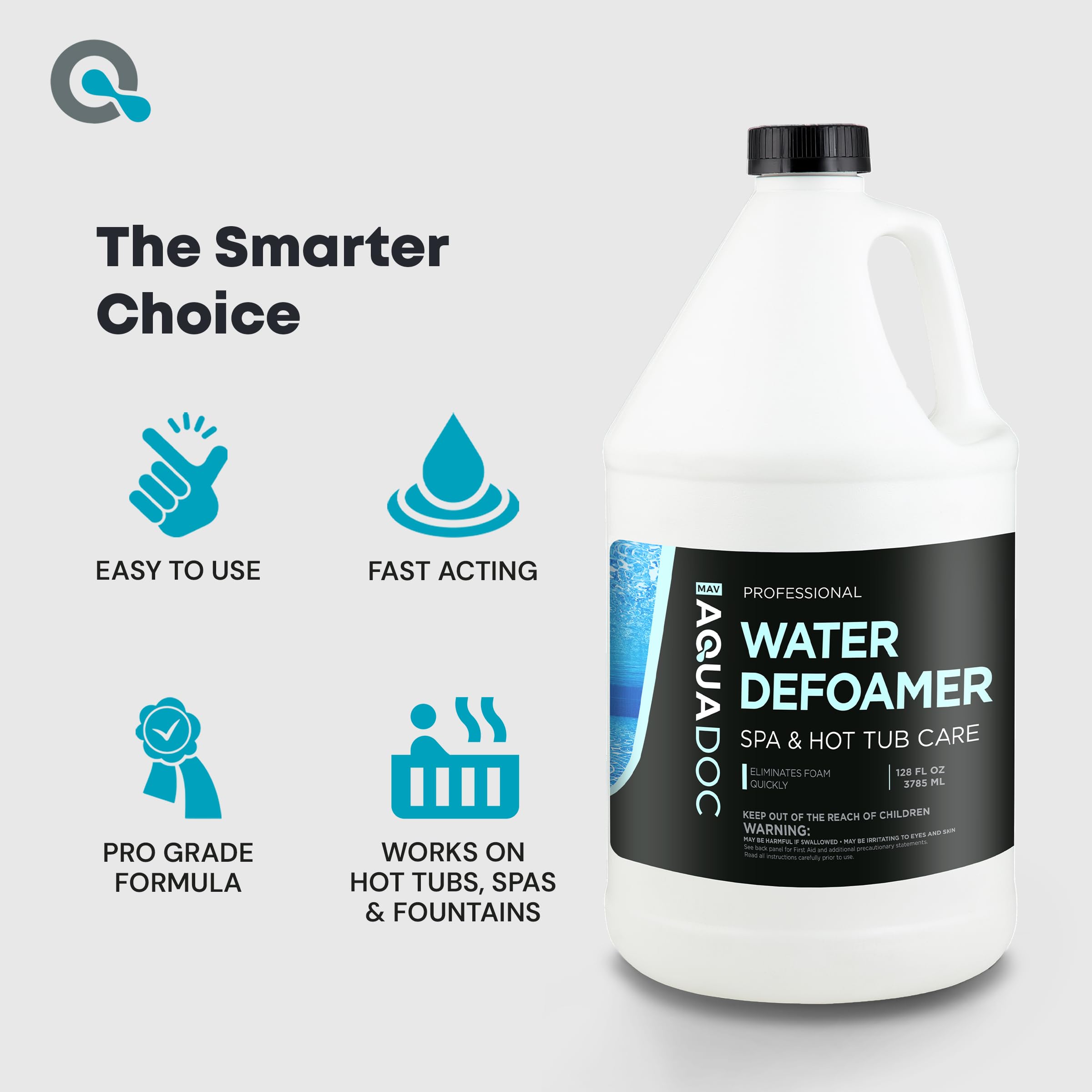 MAV AquaDoc hot tub defoamer measuring cup demonstrates easy dosing
