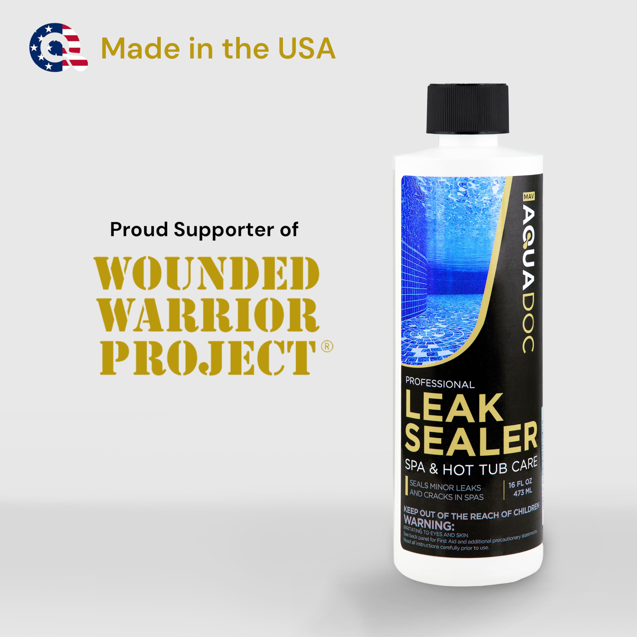 AquaDoc hot tub leak seal used without draining water.