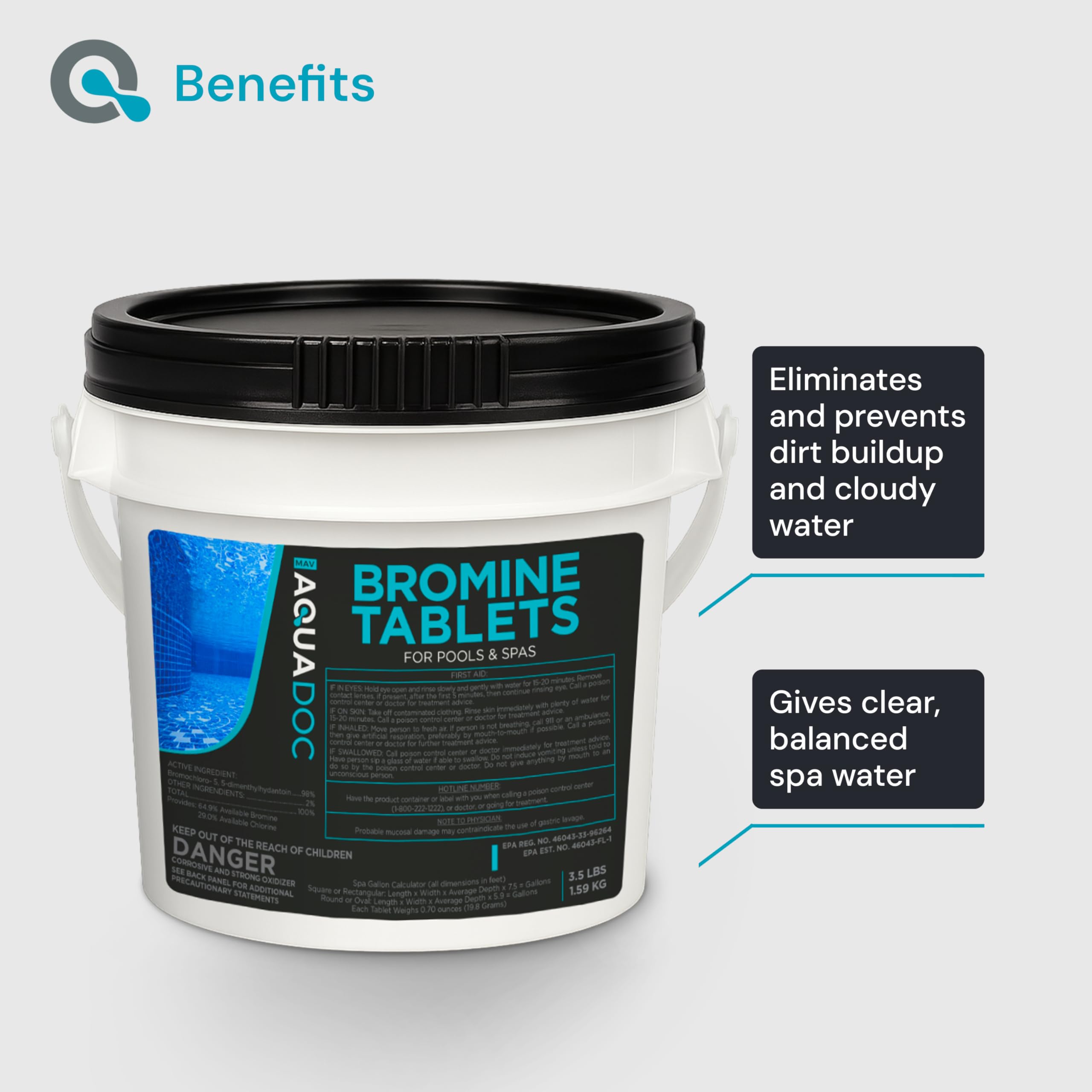 AquaDoc 1-inch spa tablets for easy dosing and balanced water