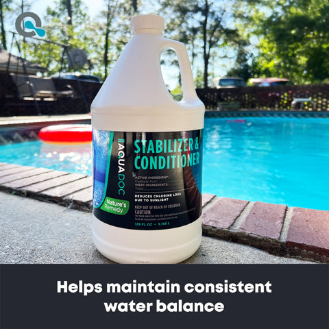 MAV AquaDoc pool-chemical-efficiency graphic signaling extended dosing intervals