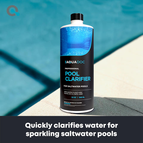 MAV AquaDoc pool clarifier pour action demonstrates fast dosing and quick visibility.