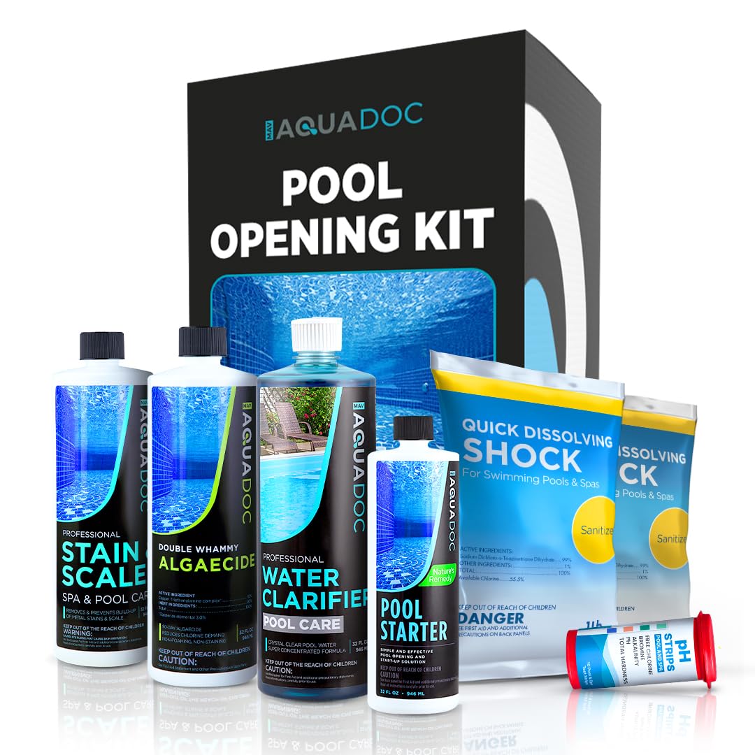MAV AquaDoc Pool Opening Kit components ready for use to start your pool.