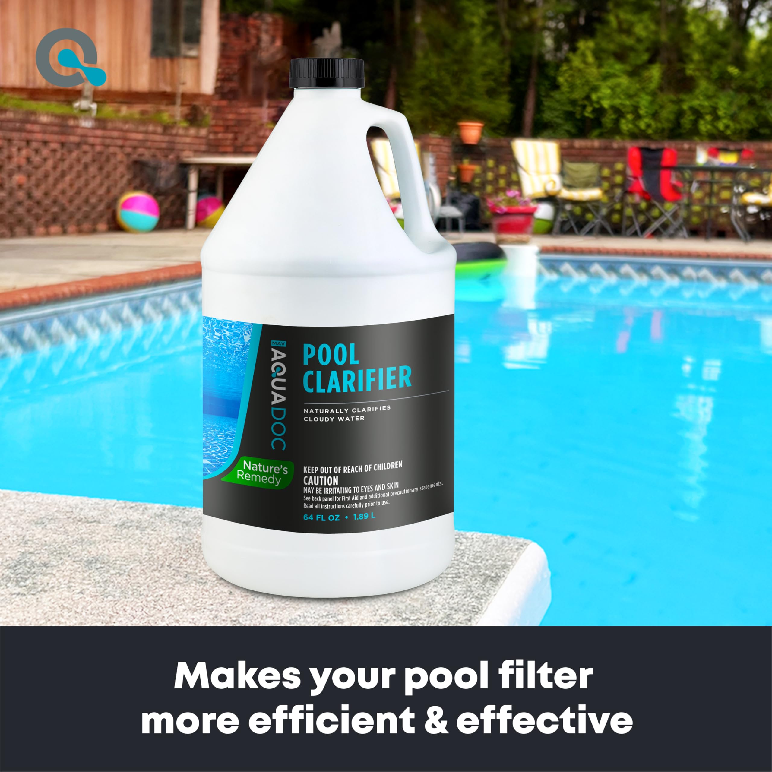 MAV AquaDoc improves pool water clarity after treatment.