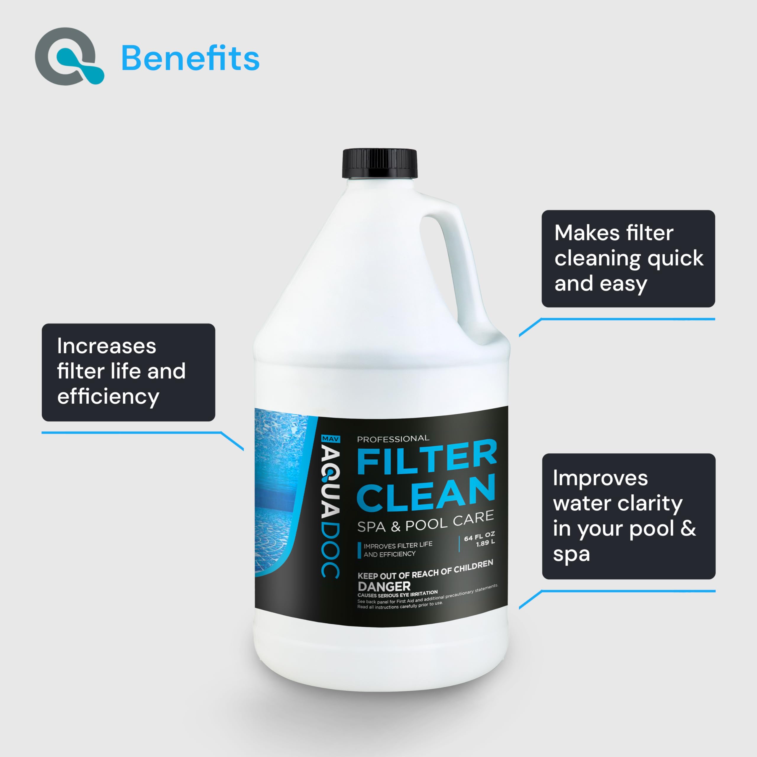 MAV AquaDoc sand filter cleaner visual showing broad filter compatibility