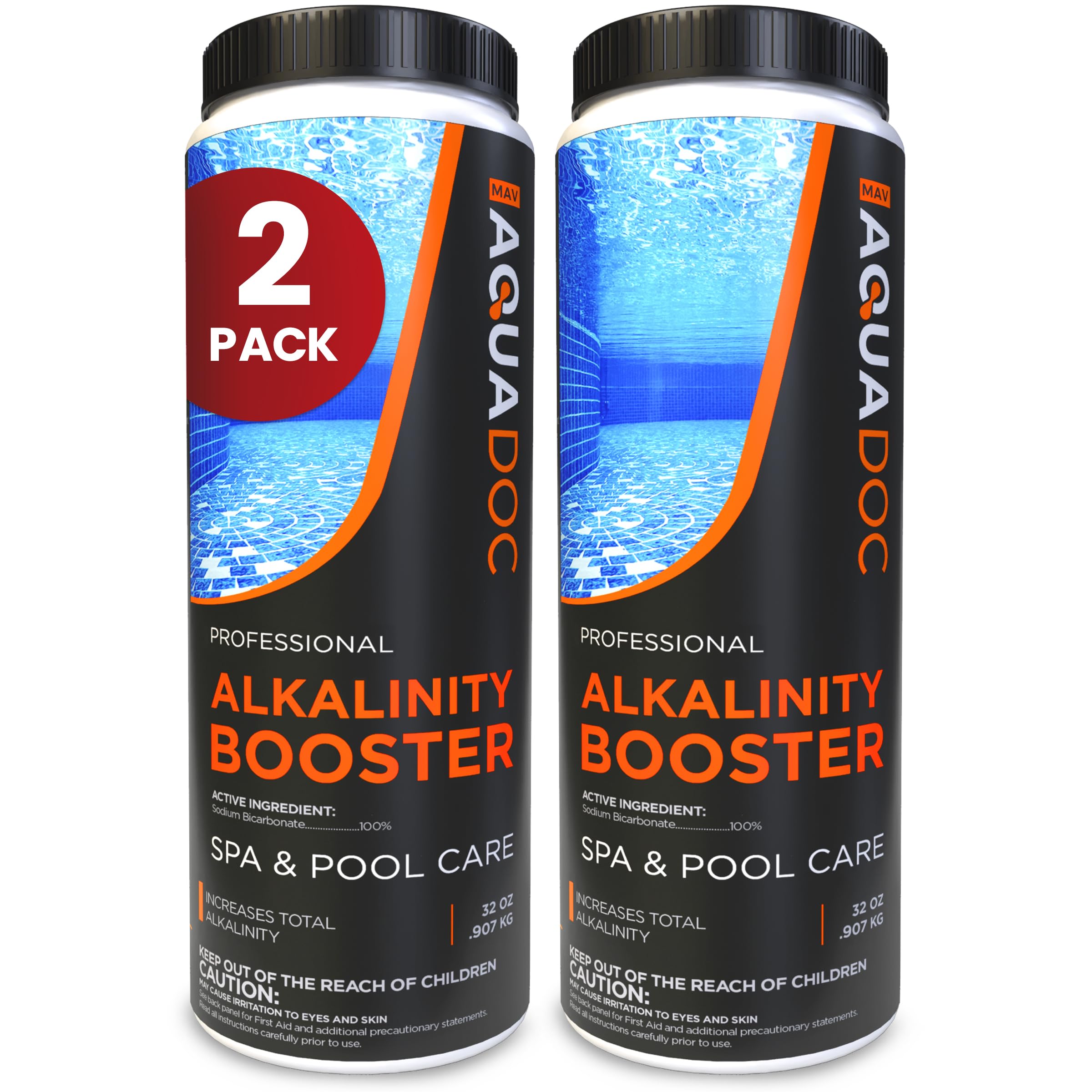 MAV AquaDoc Spa Alkalinity Increaser 32oz bottle promotes stable hot tub balance.
