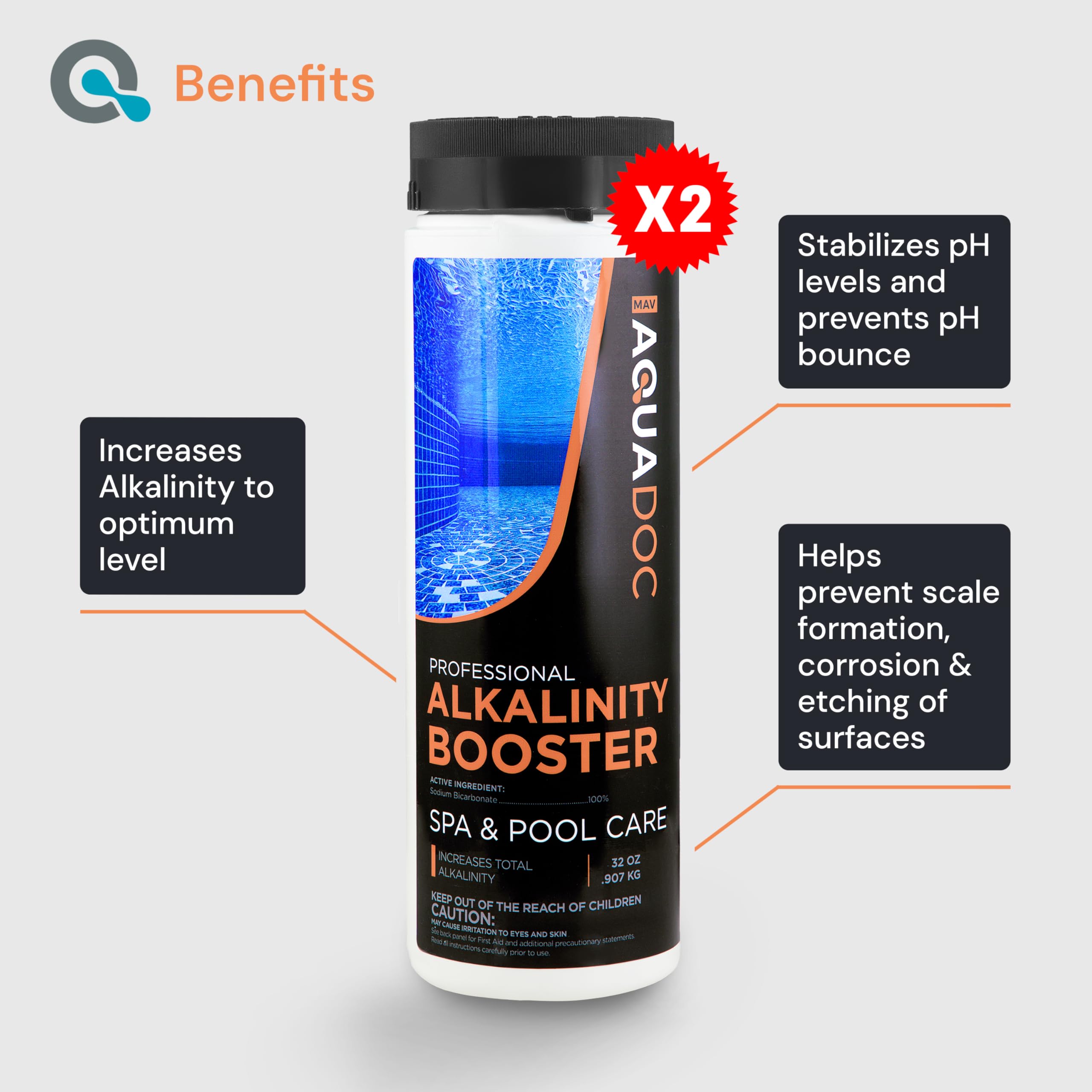 MAV AquaDoc alkalinity granules dissolve quickly for even distribution.