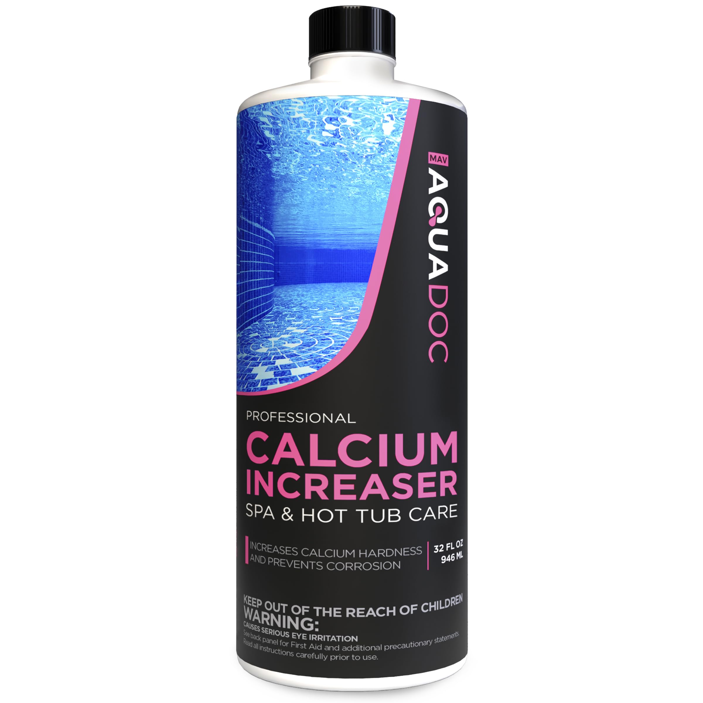 AquaDoc spa calcium increaser bottle front for stable hot tub water balance