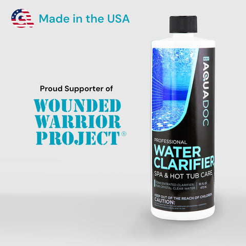 MAV AquaDoc Spa Clarifier clear water results after treatment.