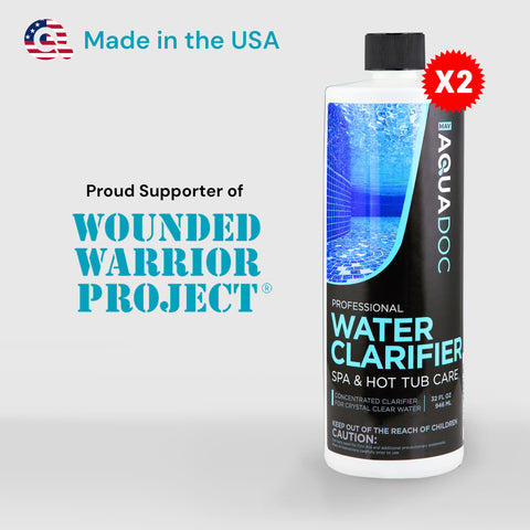 MAV AquaDoc spa clarifier 2-pack on shelf for value.