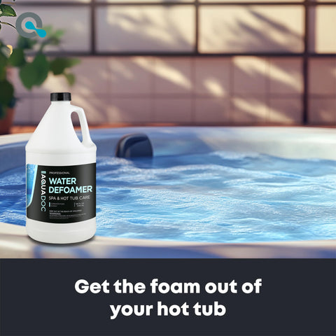 MAV AquaDoc spa defoamer label closeup showing product details for quick decision