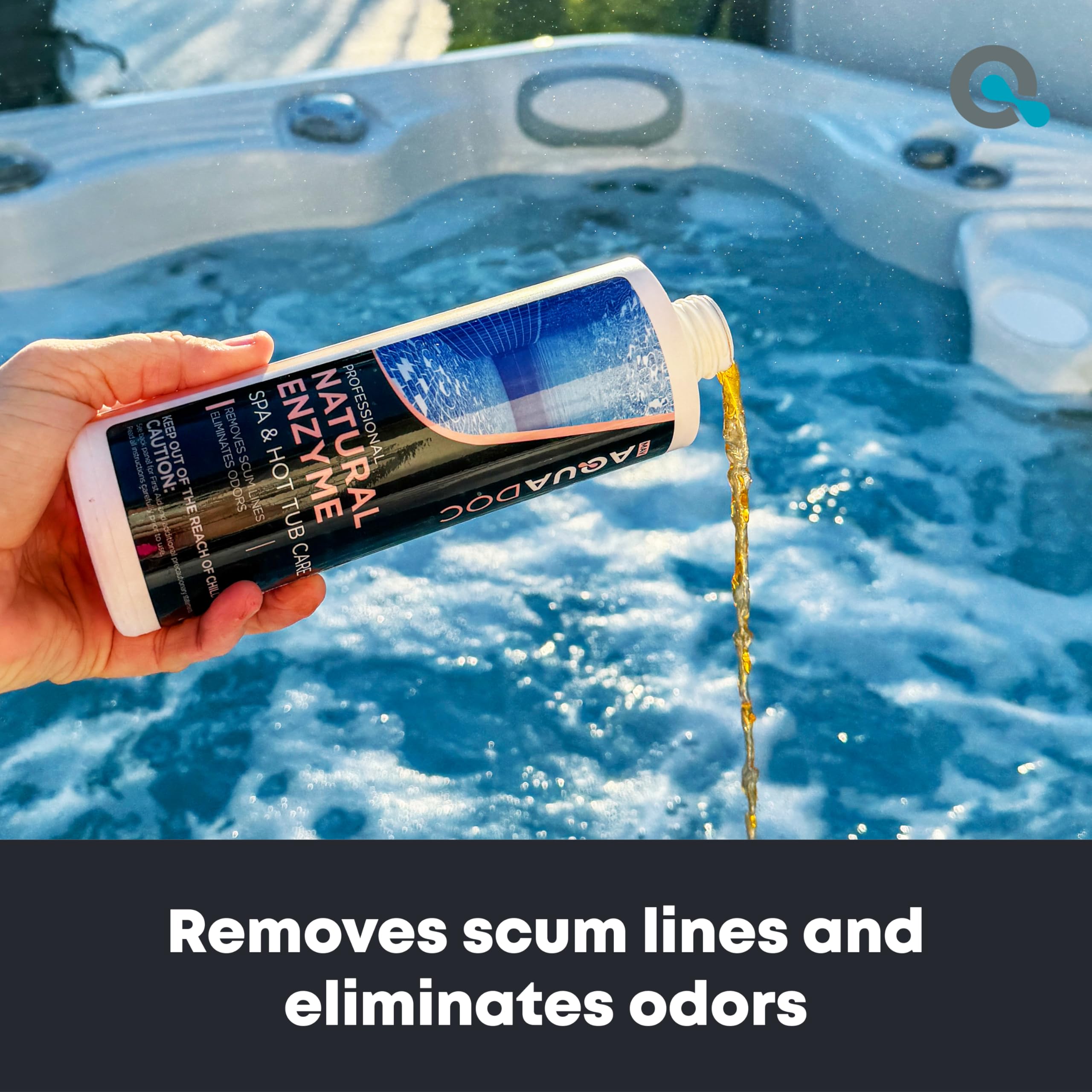 MAV AquaDoc Spa Enzyme water clarity shows rapid spa clarification