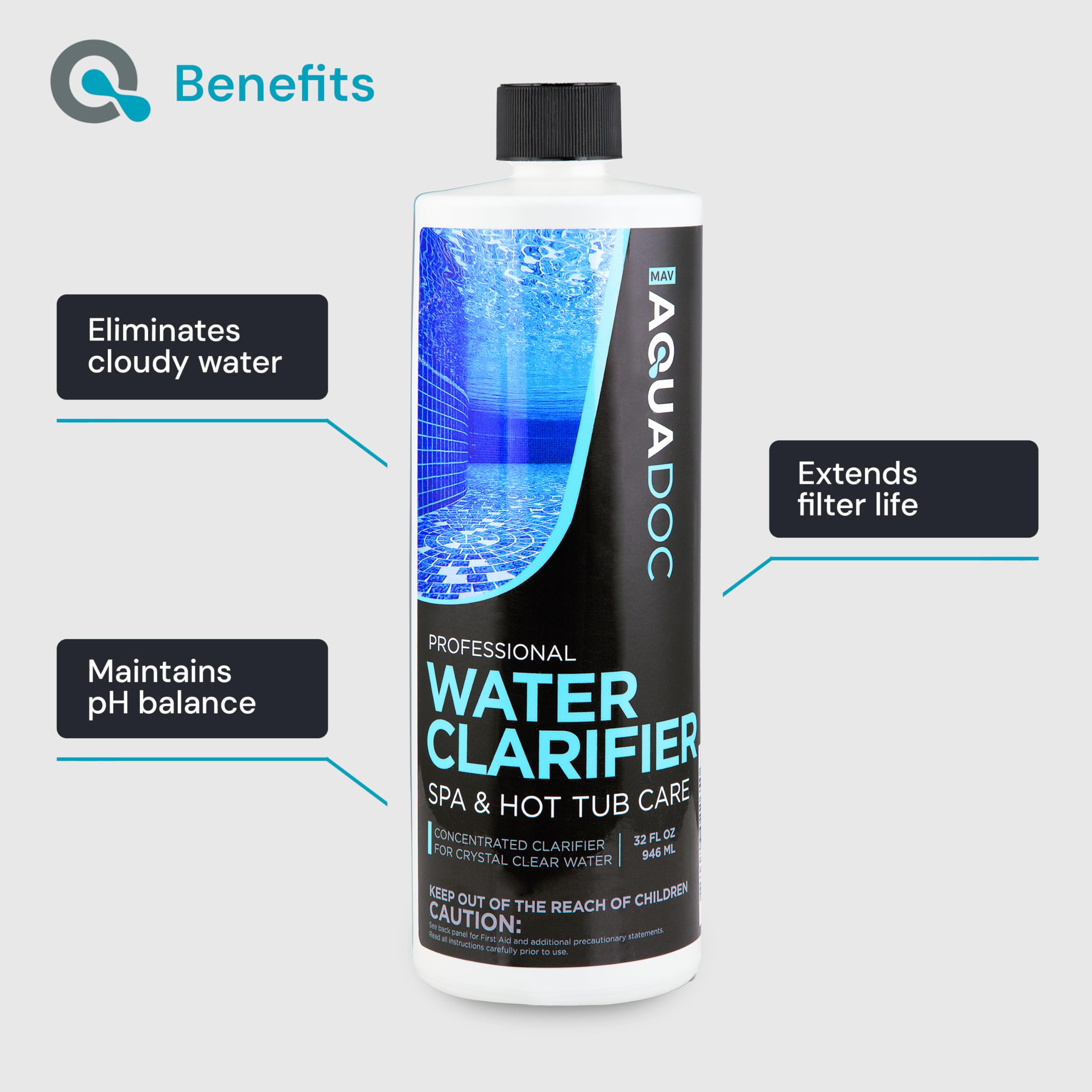 MAV AquaDoc spa clarifier helping extend filter life after treatment